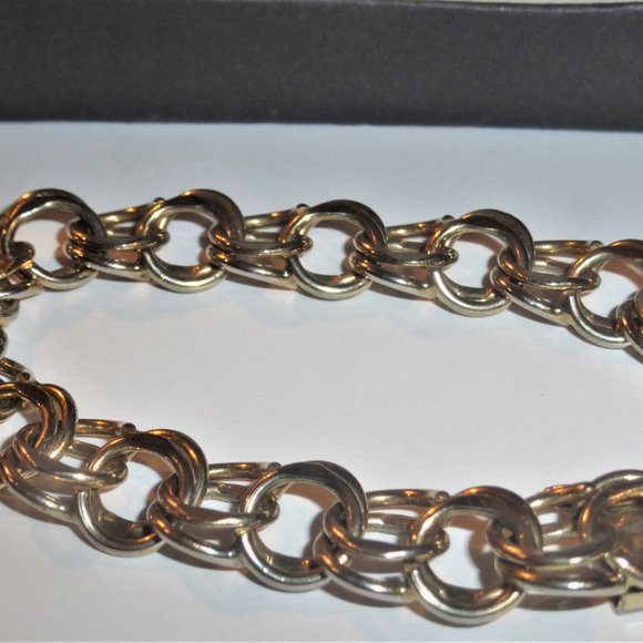 GOLD Fill BRACELET Handcrafted 4 Tomme Copper Woman's Vintage Link Bracelet - Picture 4 of 12